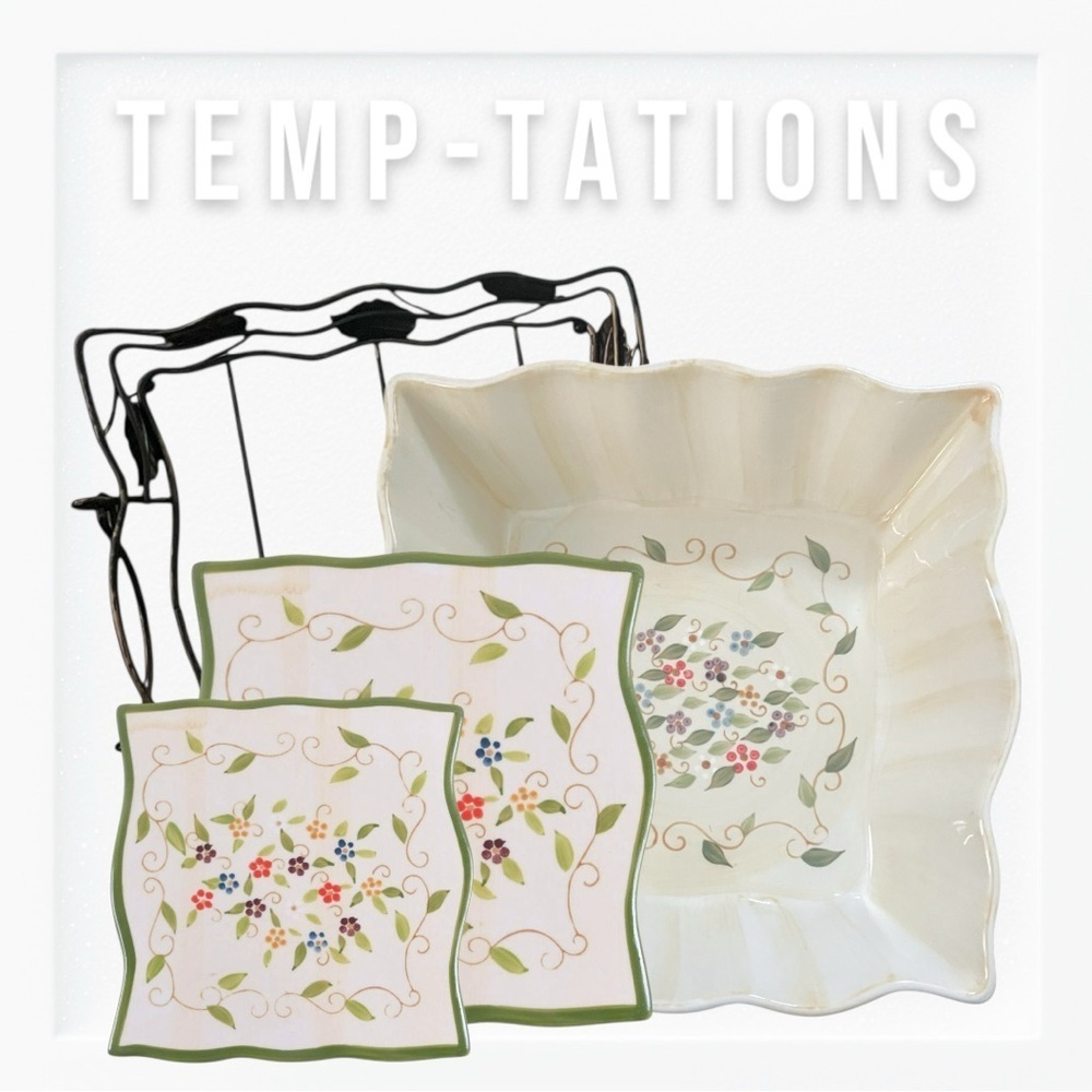 Temptations by Tara Petals 2.5qt Casserole Dish 4pc set